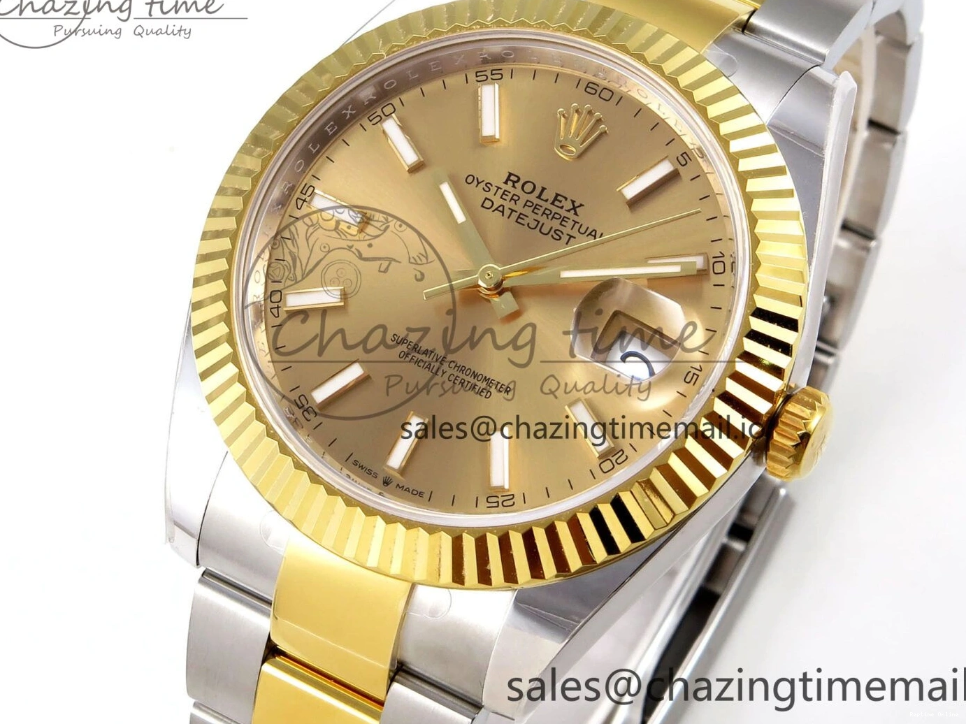 0110 Breathable DateJust 41 SS YG ARF 1:1 Best Edition 904L Steel YG Stick Dial on Oyster Bracelet SH 1260